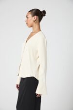 Carmen Crepe Bell Sleeve Blouse - Image 4