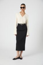 Carmen Crepe Bell Sleeve Blouse - Image 2